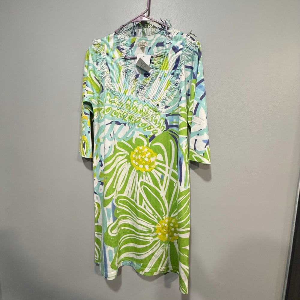 Atelier 5 by‎ Gozde Yilmaz Women's Size M Tunic Dress Floral Print coastal beach